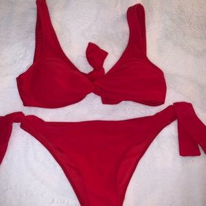 NWOT Red Tie Bikini